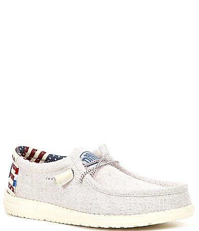 HEYDUDE Mens HEYDUDE Wally - Mens Shoes Red/White/Blue Product Image