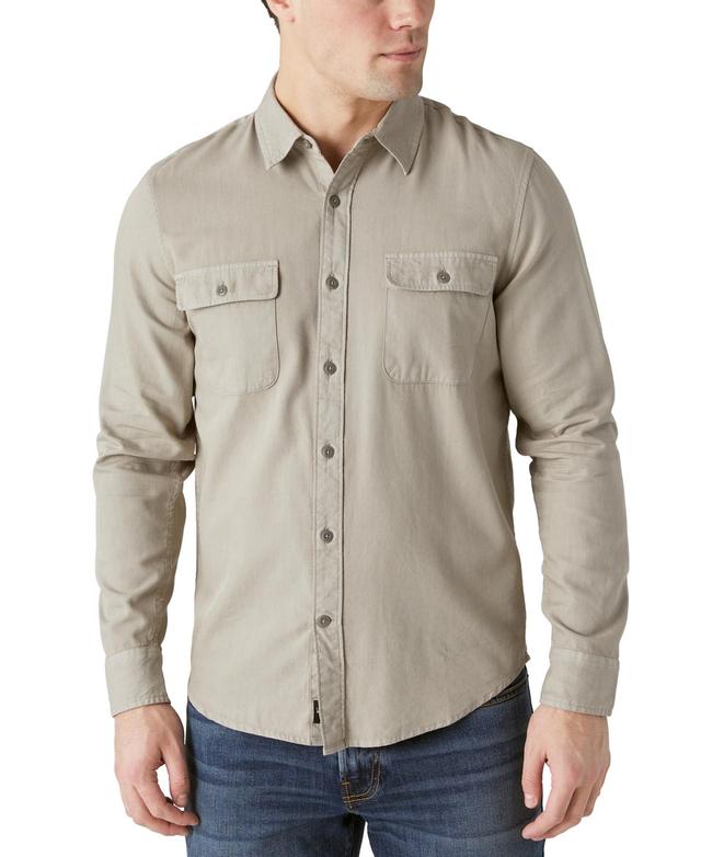 Lucky Brand Lived-In Long Sleeve Workwear Shirt (Deep Lichen ) Men's Jacket Product Image