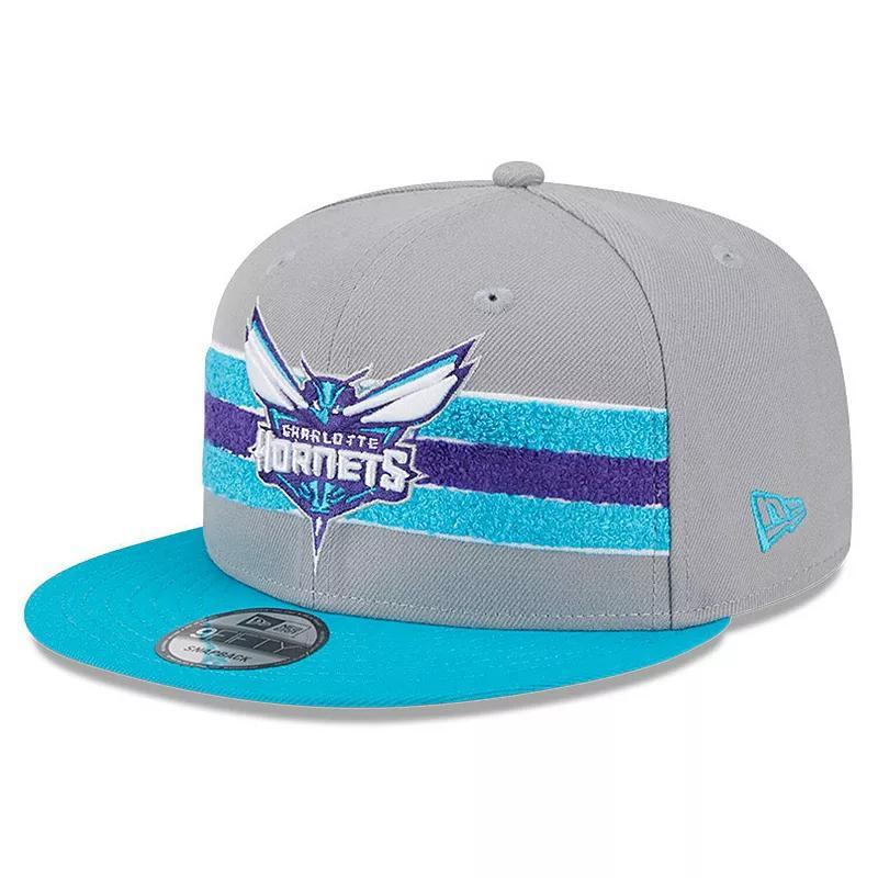 Mens New Era Gray Charlotte Hornets Chenille Band 9FIFTY Snapback Hat Product Image