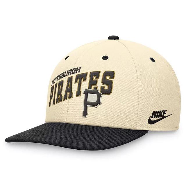 Mens Nike Cream/Black Pittsburgh Pirates Rewind Cooperstown Collection Performance Snapback Hat Product Image