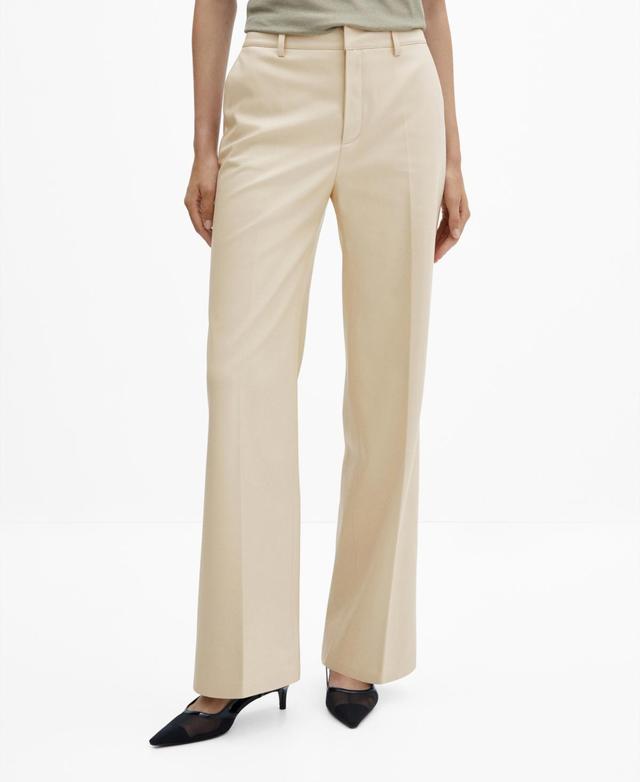 Mango Womens Wide Leg Faux Leather Pants Product Image