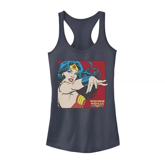 Juniors DC Comics Wonder Woman Pop Art Portrait Tank Top, Girls Blue Product Image