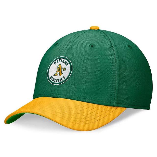 Mens Nike /Gold Oakland Athletics Cooperstown Collection Rewind Swooshflex Performance Hat Product Image