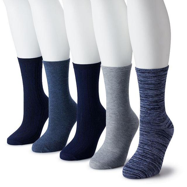 Womens Sonoma Goods For Life 5-Pack Geo Crew Socks Blue Product Image