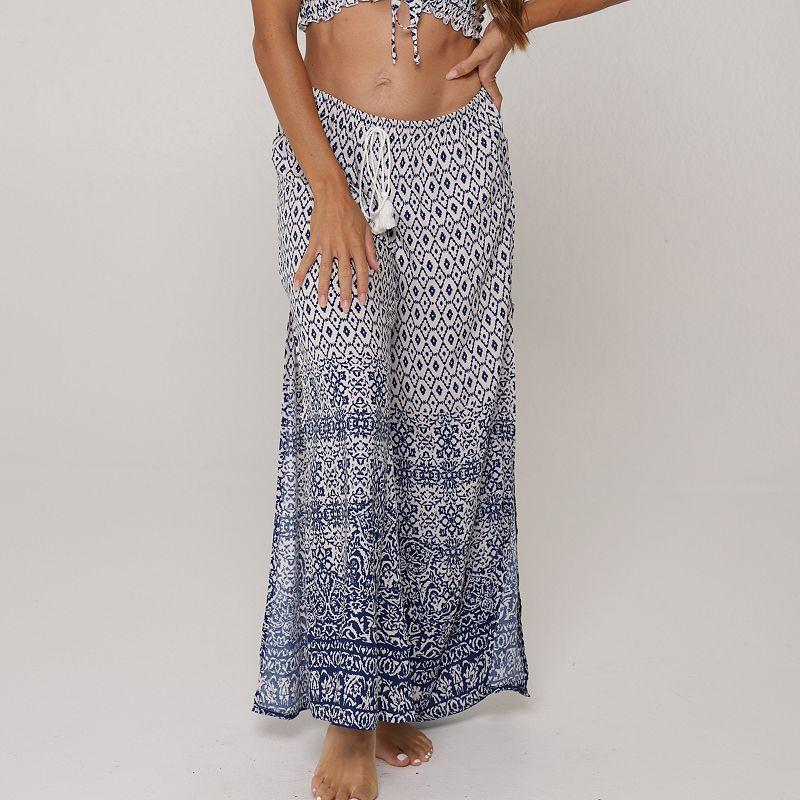 Womens J. Valdi Flowy Batik Swim Cover-Up Pants Product Image