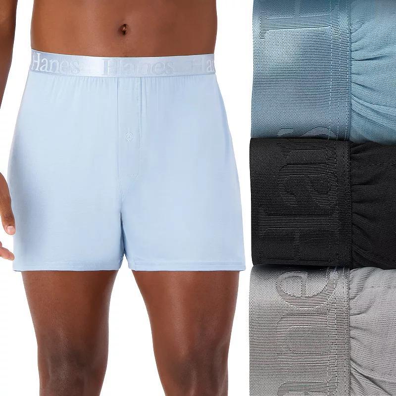 Hanes Originals Ultimate Mens SuperSoft Knit Boxer Underwear, Assorted, 3-Pack 2XL Product Image