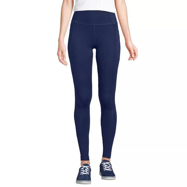 Womens Lands End Active High Impact Pocket Leggings Deep Blue Product Image