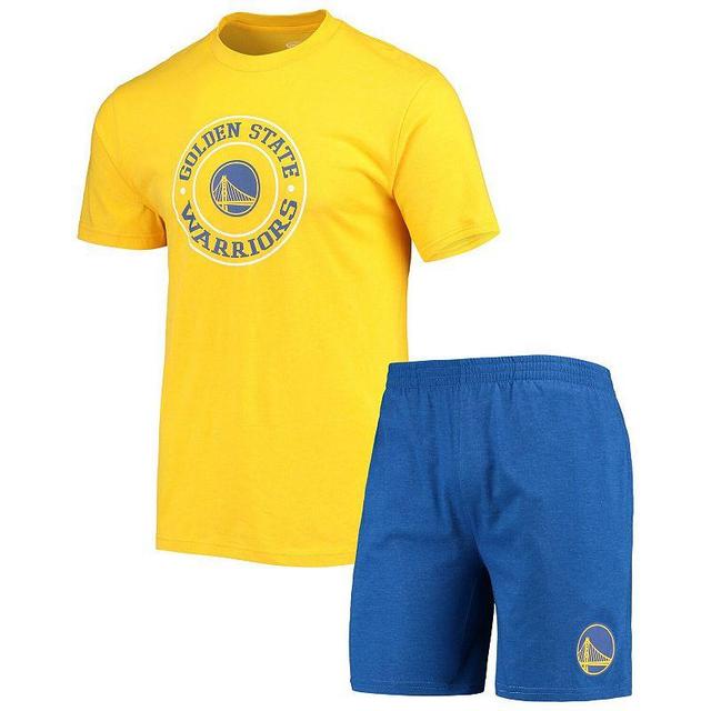 Mens Concepts Sport Royal/Gold Golden State Warriors T-Shirt & Shorts Sleep Set Product Image