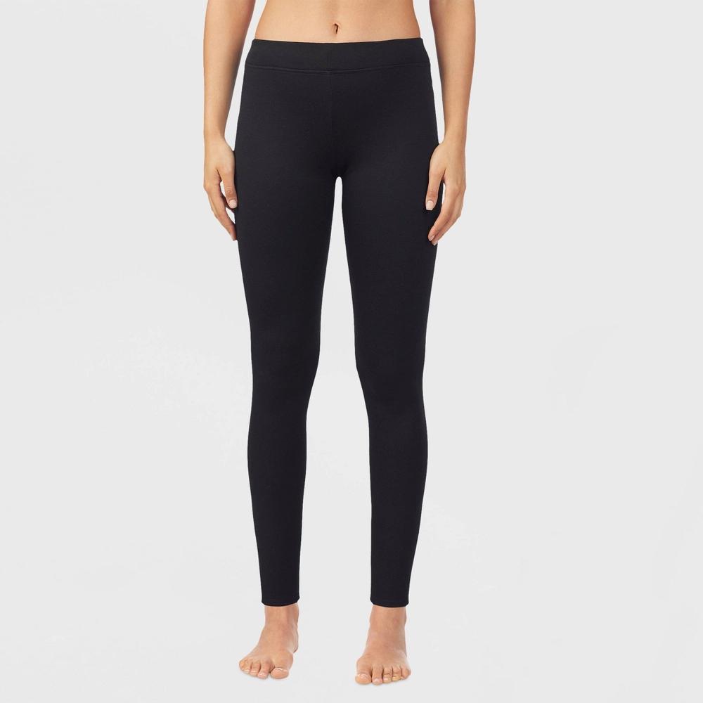 Warm Essentials by Cuddl Duds Women's Luxe Lined Jersey Thermal Leggings - Black M product image