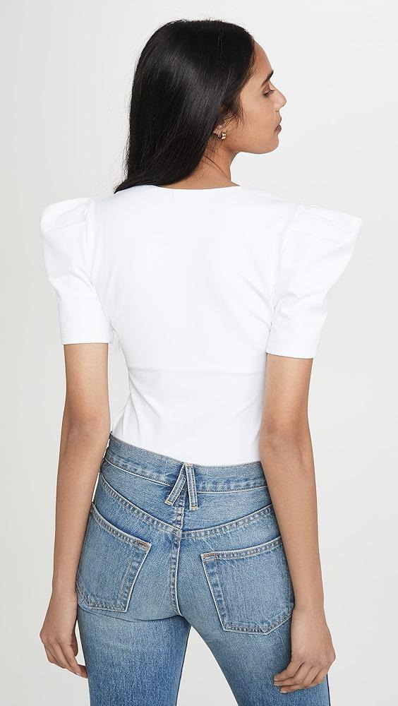 Susana Monaco Pleated Sleeve Deep V Top | Shopbop Product Image