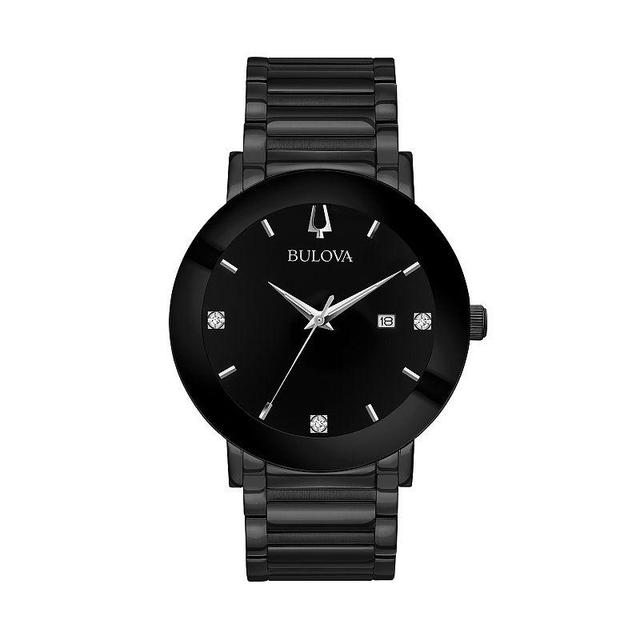 Bulova Mens Modern Diamond Black Ion-Plated Stainless Steel Watch - 98D144 - 98D144K Product Image