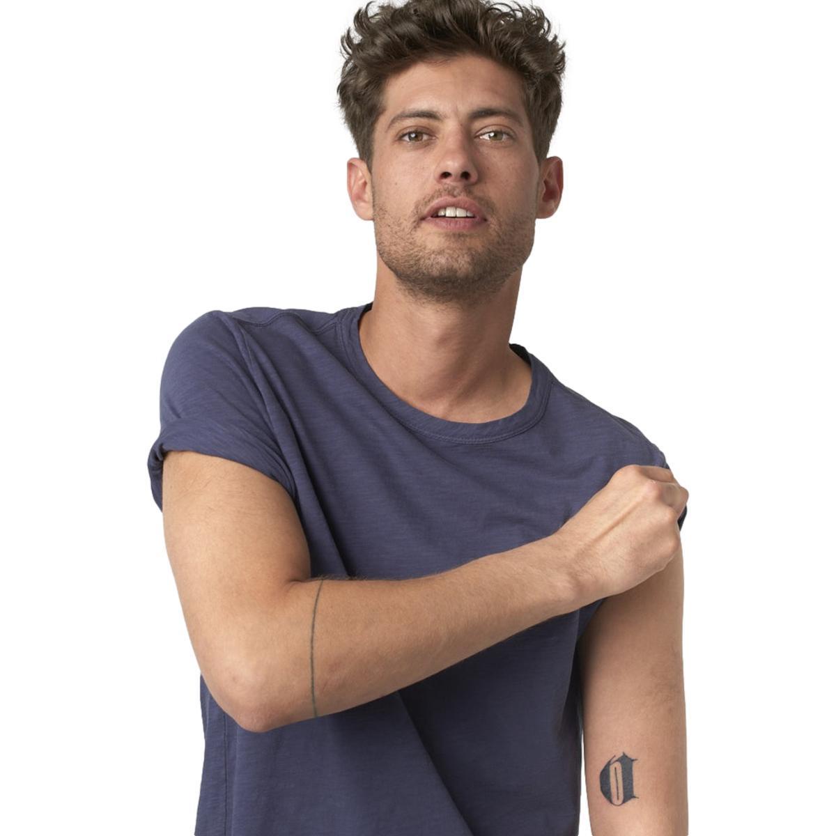 Pima Slub Cotton T-shirt, 5,8oz, relaxed fit Denim Blue Product Image