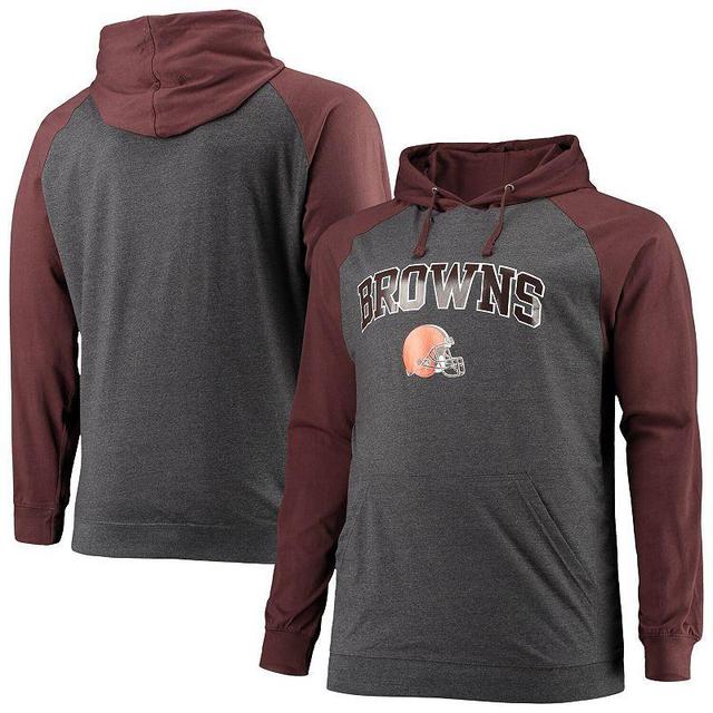 Mens Fanatics Branded /Heathered Charcoal Cleveland s Big & Tall Lightweight Raglan Pullover Hoodie Product Image