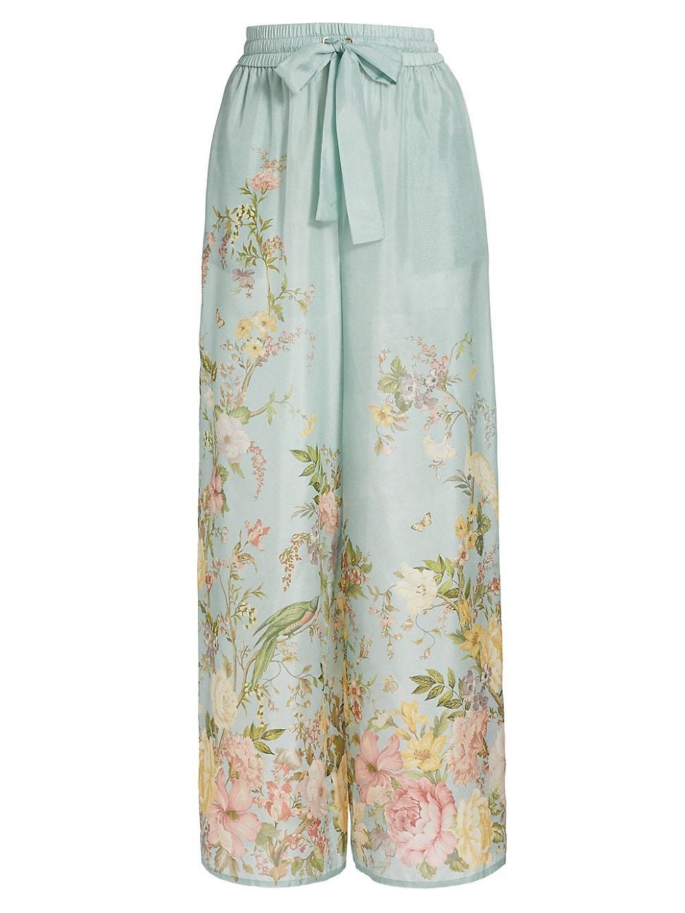 Womens Waverly Silk Floral Relaxed Pants Product Image