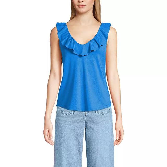 Womens Lands End Lightweight Cascade Ruffle Tank Top Product Image