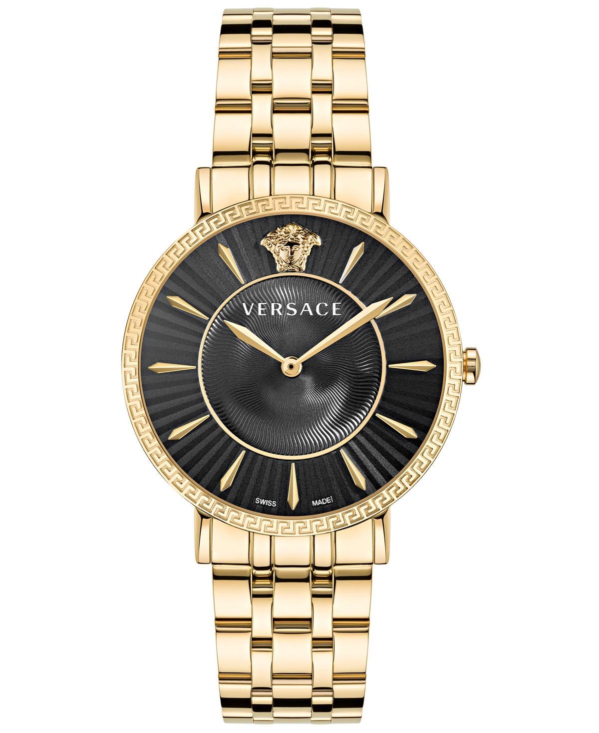 Versace Womens Swiss Gold Ion Plated Stainless Steel Bracelet Watch 38mm Product Image