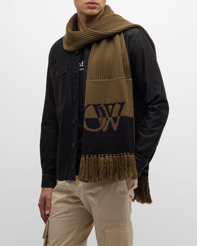 Mens OW Logo Wool Knit Scarf Product Image