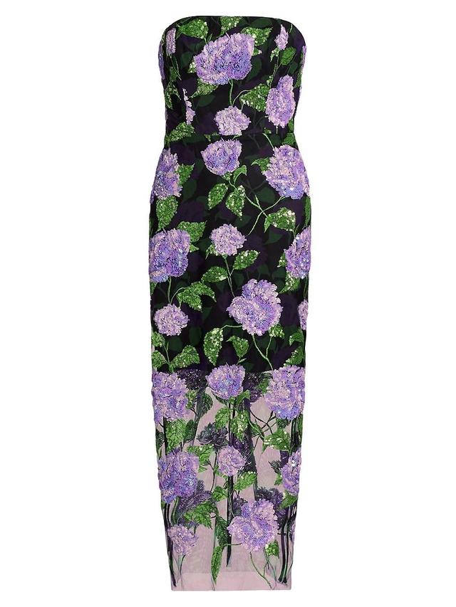 Womens Kait Sequined Floral Midi-Dress Product Image