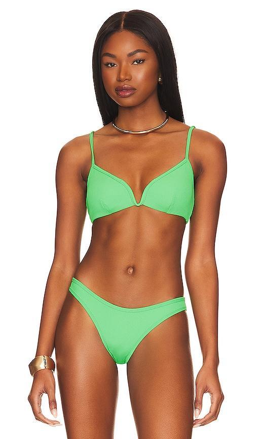 LSPACE Helena Bikini Top in Green. Product Image