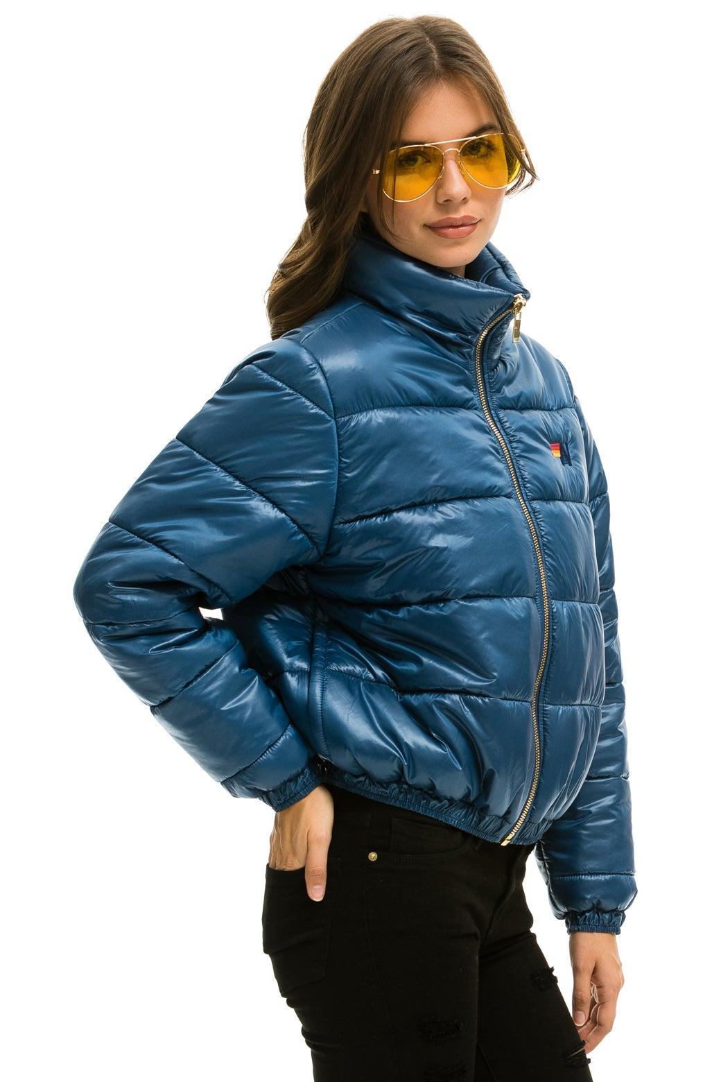 BOLT LUXE APRES PUFFER JACKET - GLOSSY DEEP BLUE Female Product Image