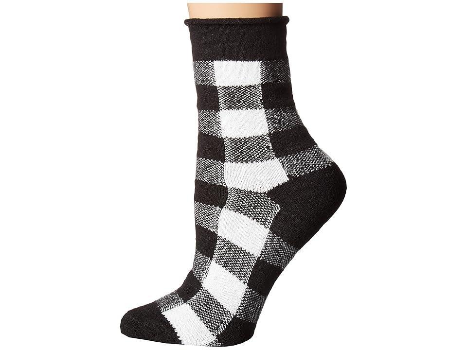 Plush Thin Rolled Fleece Socks White Plaid) Women's Crew Cut Socks Shoes Product Image