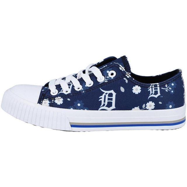 Womens FOCO Detroit Tigers Flower Canvas Allover Shoes Blue Product Image