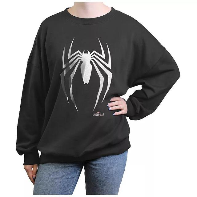 Juniors Spider-Man Spider Emblem Graphic Fleece, Girls Grey Product Image