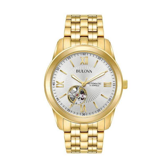 Bulova Mens Gold Tone Stainless Steel Automatic Watch - 97A130 Product Image