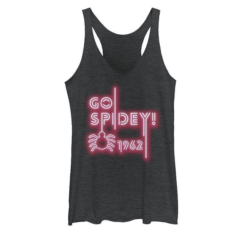 Juniors Marvel Spider-Man Go Spidey Tank Top, Girls Black Grey Product Image