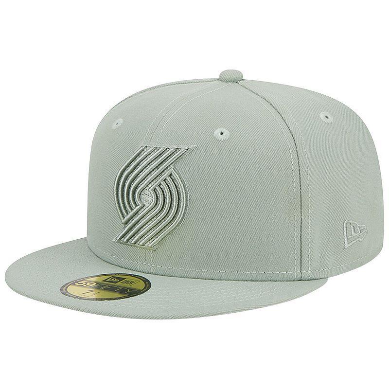 Mens New Era Light Green Portland Trail Blazers Sage Color Pack 59FIFTY Fitted Hat Product Image