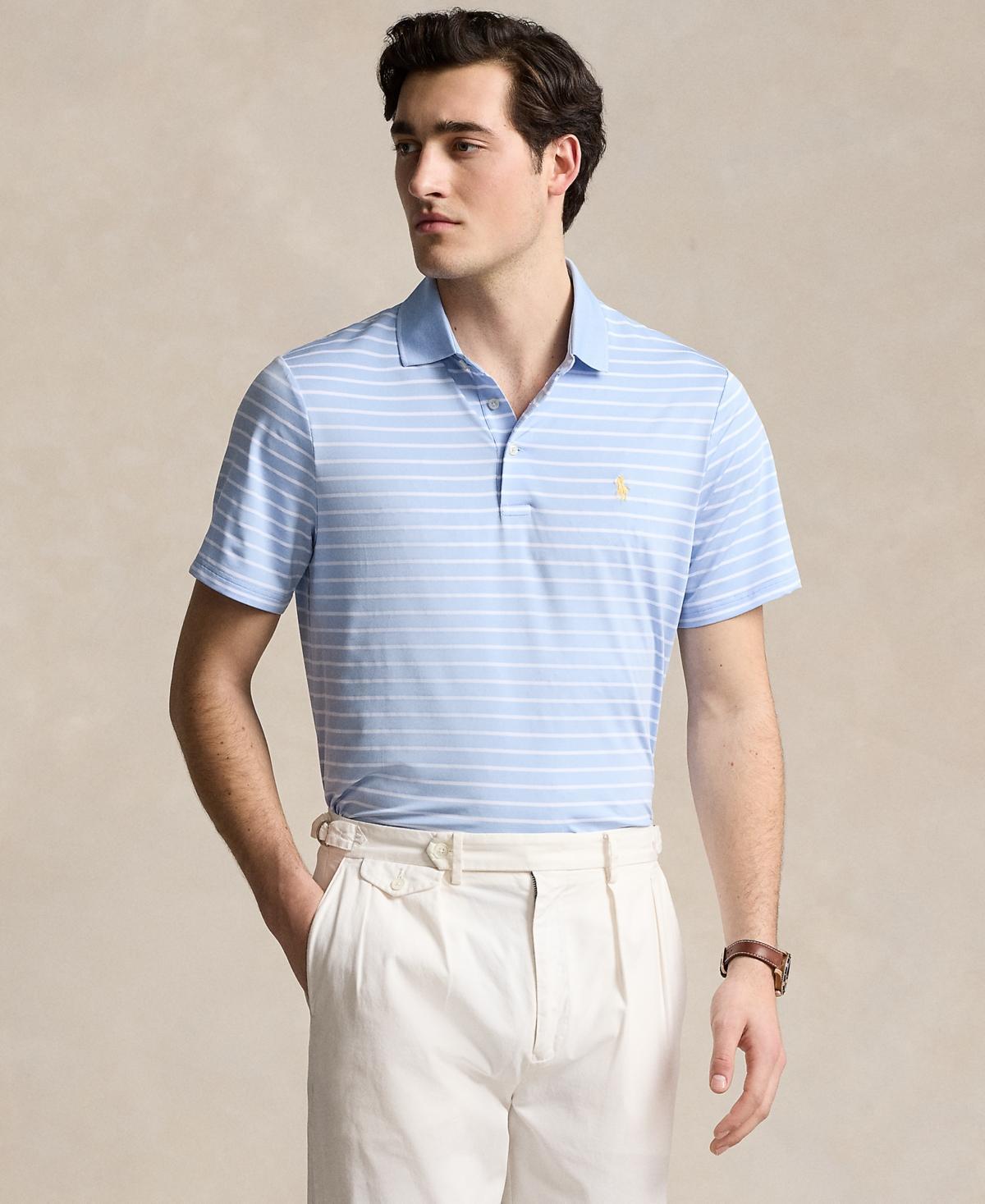 Men's Classic-fit Performance Polo Shirt In Blue Hyacinth,ceramic White Product Image