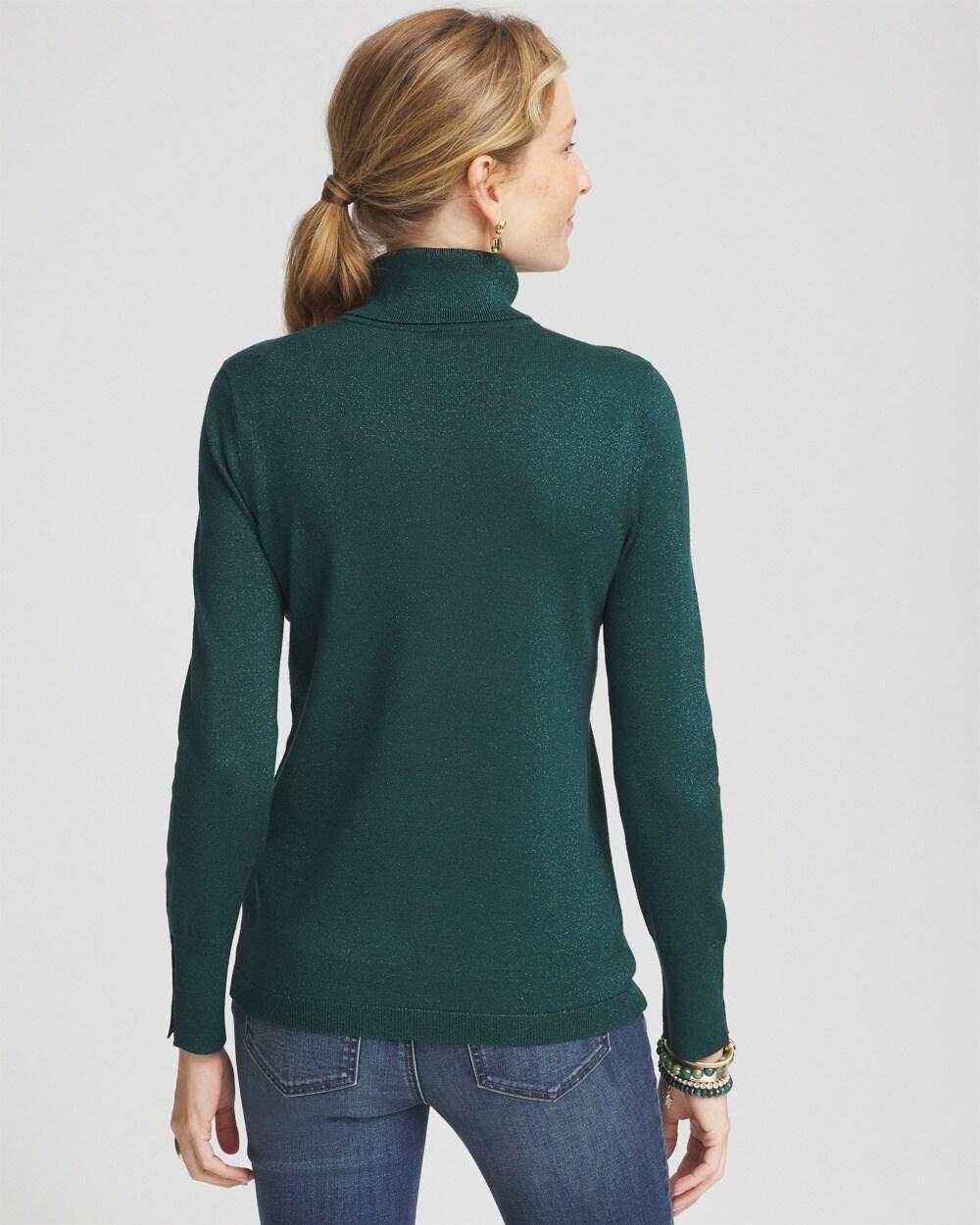 Green Shimmer Turtleneck Sweater Product Image