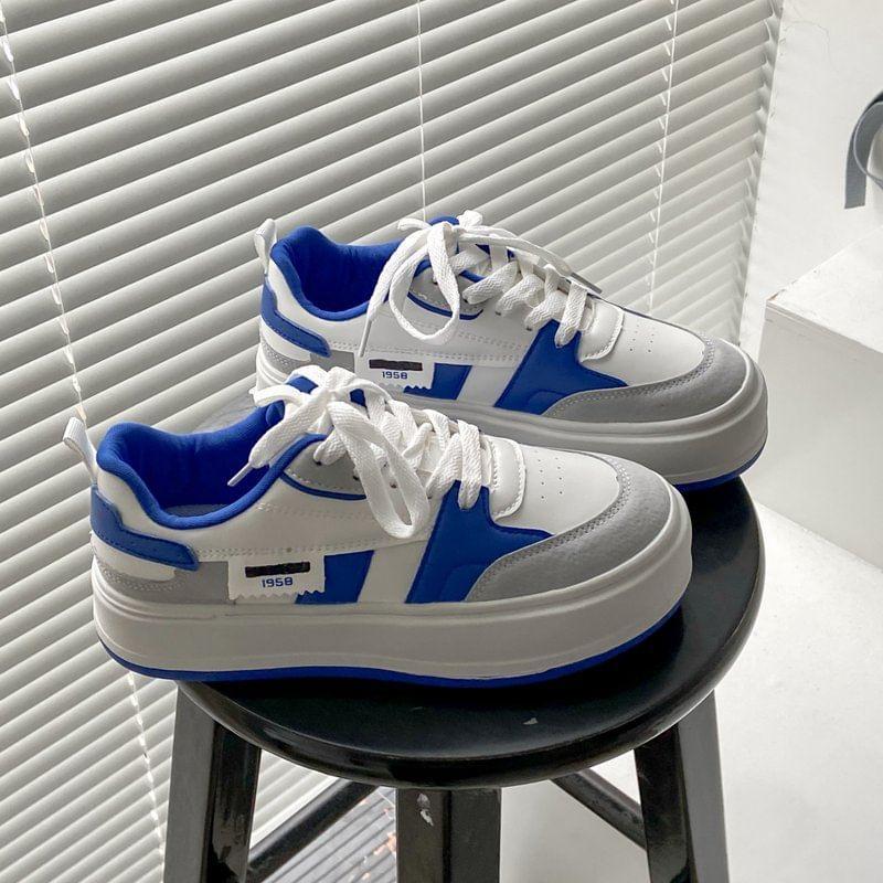 Contrast Trim Platform Sneakers Product Image