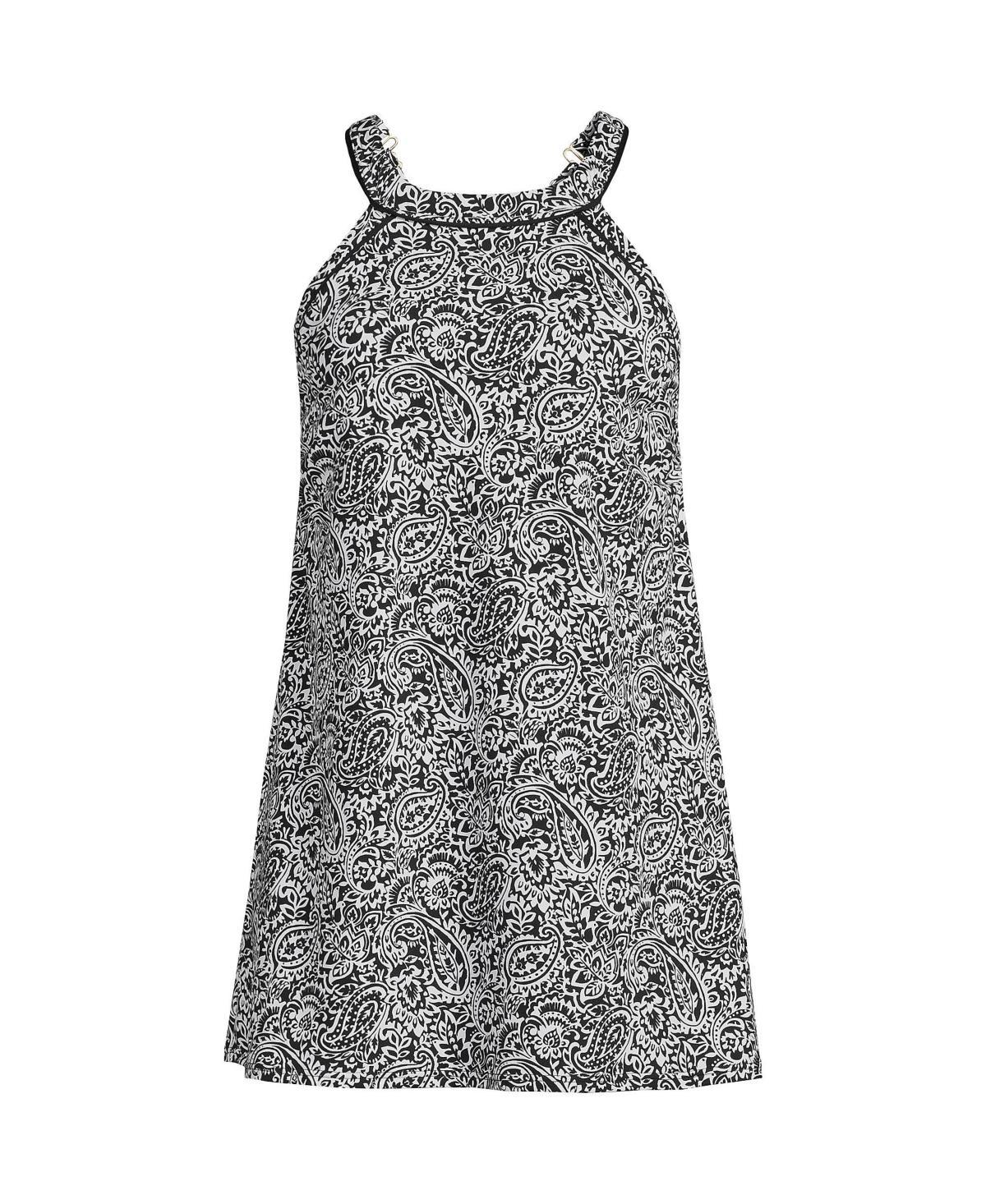 Womens Lands End UPF 50 High Neck One-Piece Swim Dress Product Image