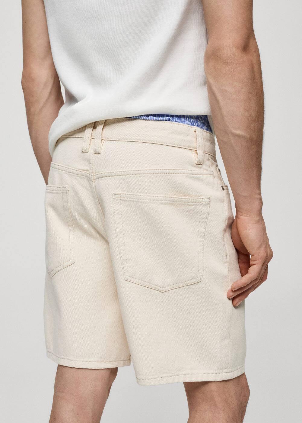 MANGO MAN - Regular fit denim Bermuda shorts ecruMen Product Image