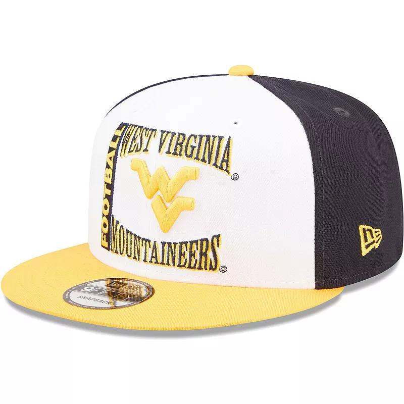 Mens New Era White West Virginia Mountaineers Retro Sport 9FIFTY Snapback Hat, Blue Product Image