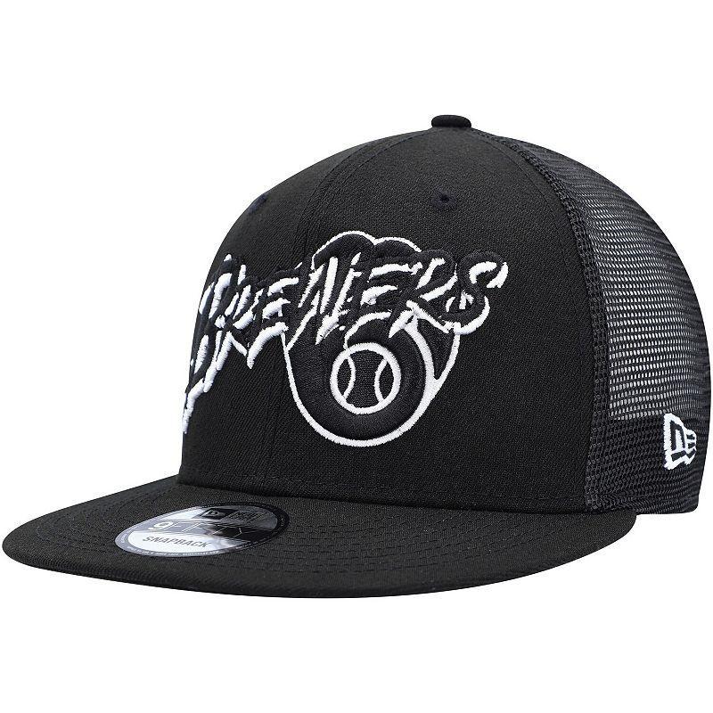 Mens New Era Milwaukee Brewers Street Trucker 9FIFTY Snapback Hat Product Image