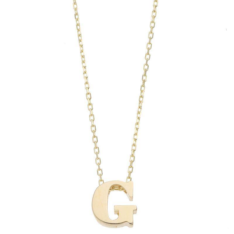 Au Naturale 14k Gold Initial Pendant Necklace, Womens Product Image