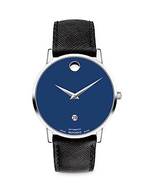 Men's Movado MuseumÂ® Classic Diamond Accent Silver-Tone Mesh Watch with Black Dial (Model: 607511) Product Image