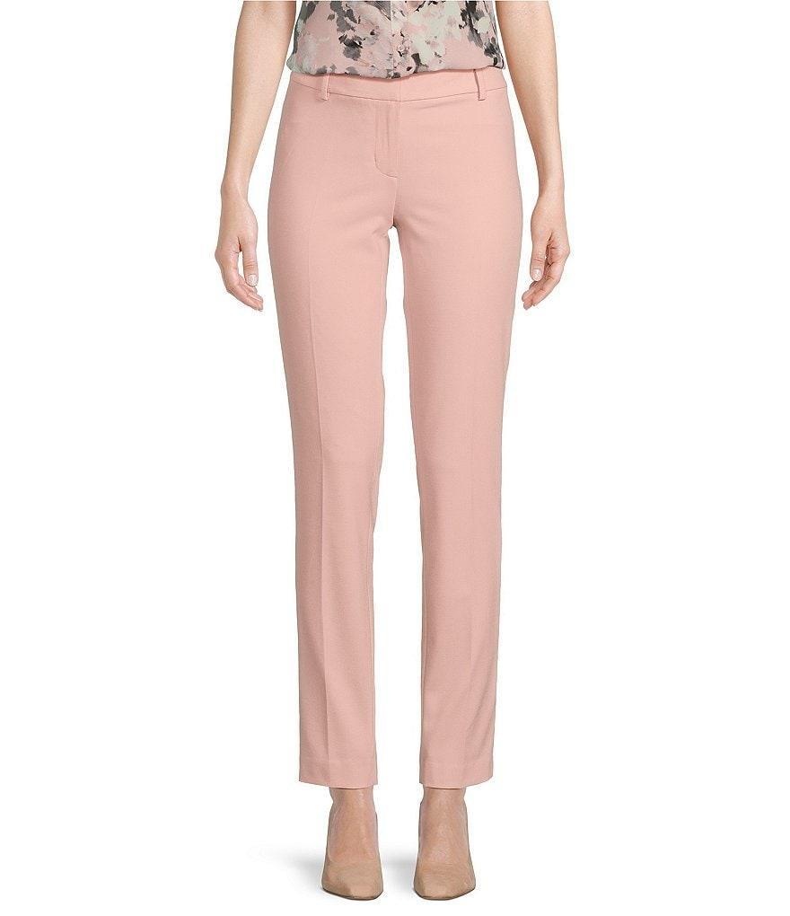 Calvin Klein Petite Size Stretch Heather Woven Pocketed Slim Straight Leg Pants Product Image