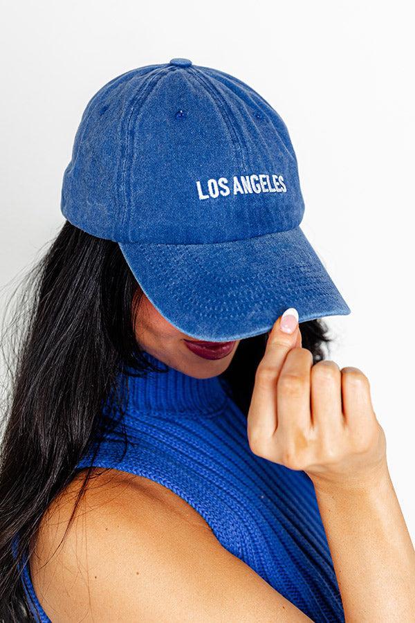 Los Angeles Embroidered Baseball Cap in Blue Product Image