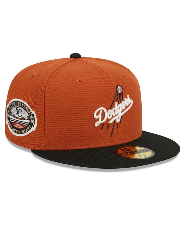 Mens New Era Orange Los Angeles Dodgers 59FIFTY Fitted Hat - Orange Product Image