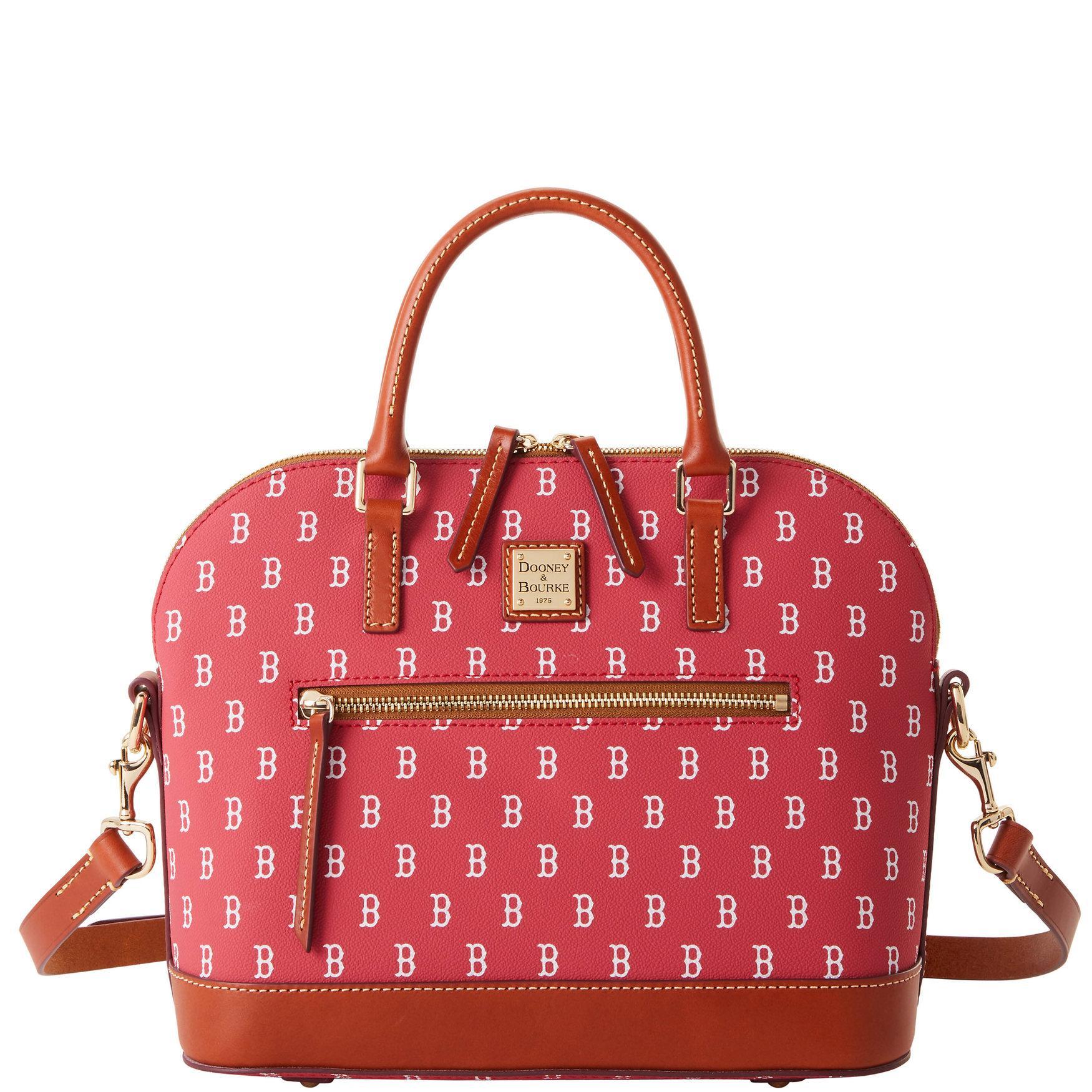 Womens Dooney & Bourke Boston Red Sox Signature Domed Zip Satchel Purse Product Image