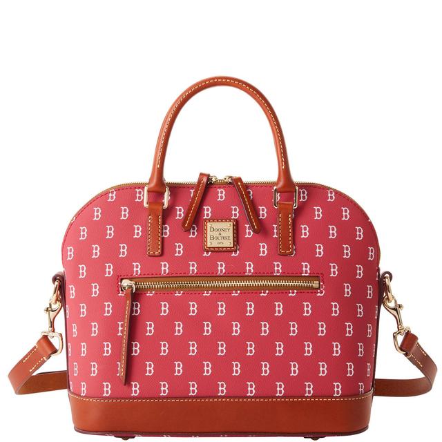 Womens Dooney & Bourke Boston Red Sox Signature Domed Zip Satchel Purse Product Image