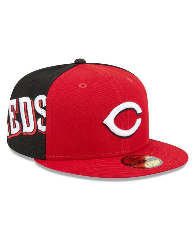 Mens New Era Red/Black Cincinnati Reds Gameday Sideswipe 59FIFTY Fitted Hat Product Image