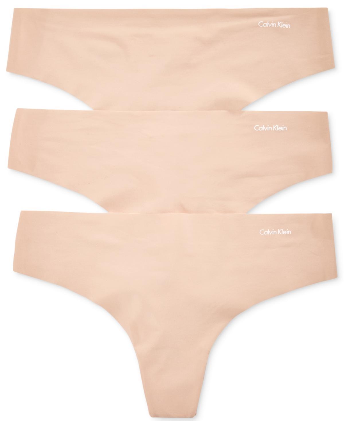 Calvin Klein Womens Invisibles 3-Pack Thong Underwear QD3558 Product Image