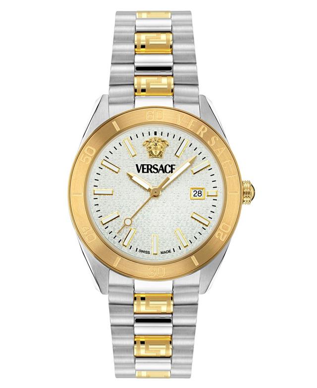 Mens V-Dome Two-Tone Bracelet Watch, 42mm Product Image