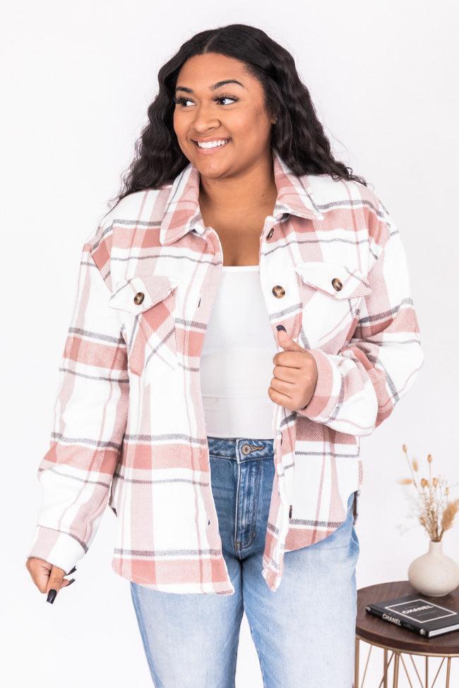 Along The Line Mauve Plaid Shacket FINAL SALE Product Image