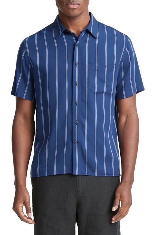 Vince Pacifica Stripe Short Sleeve Button-Up Shirt Product Image