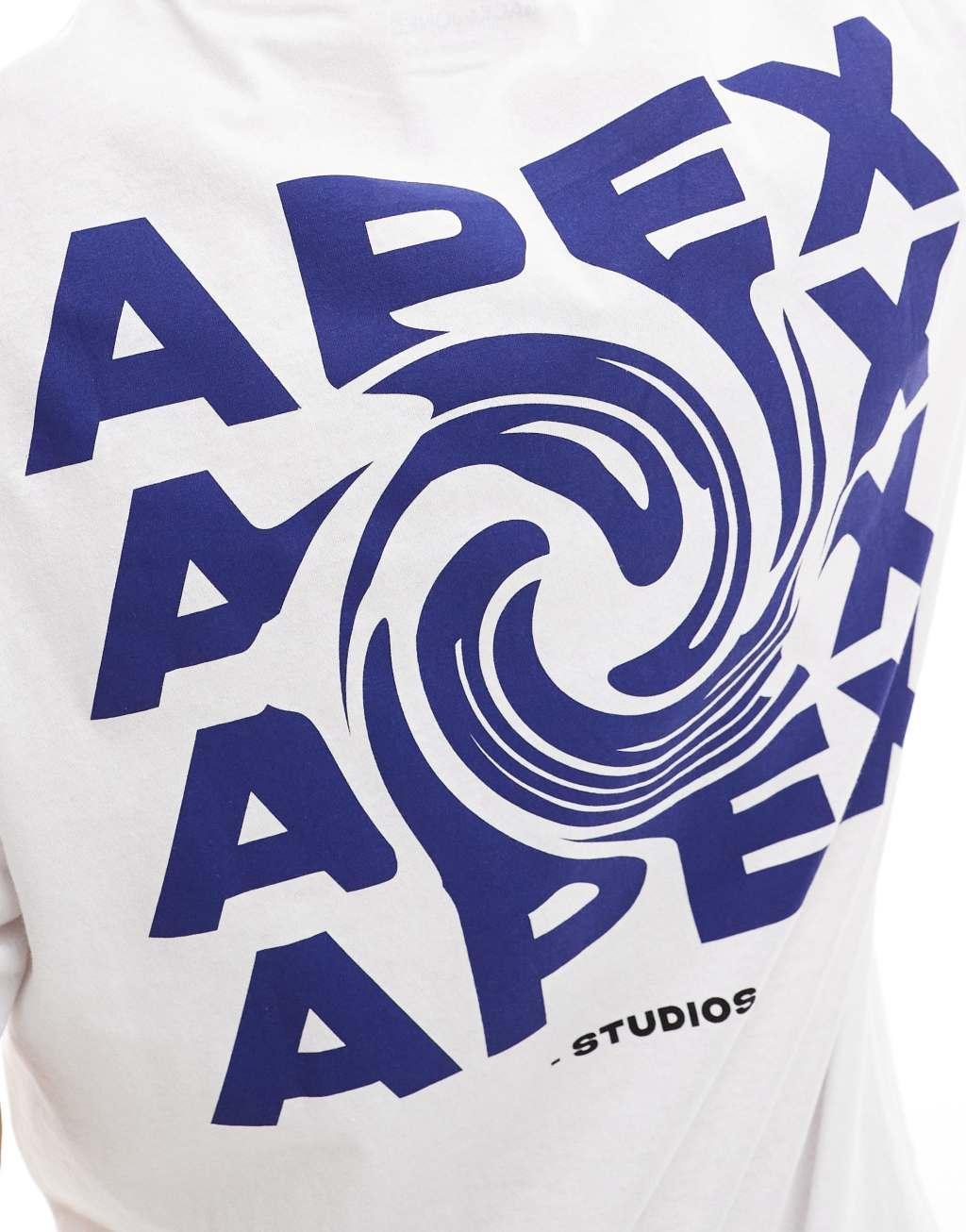 Jack & Jones oversized T-shirt with APEX backprint in white Product Image